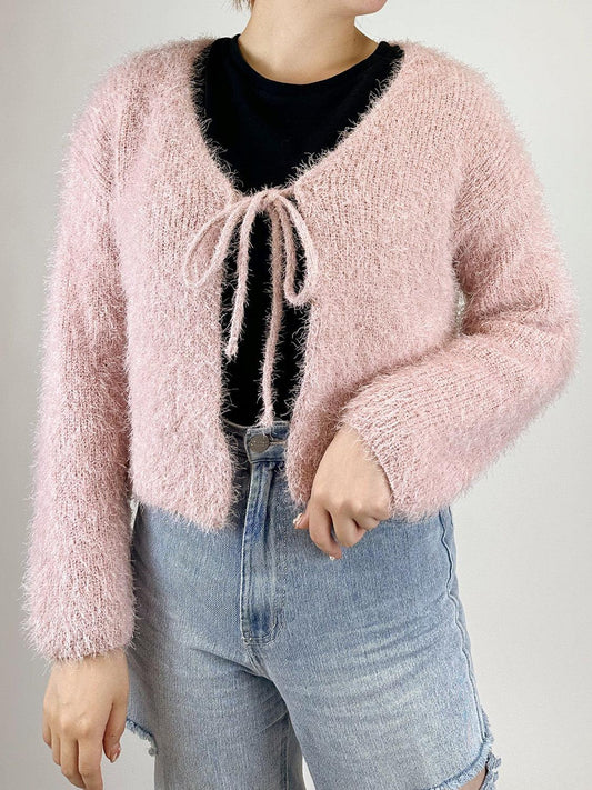 Tied Open Front Dropped Shoulder Cardigan Carauana Store