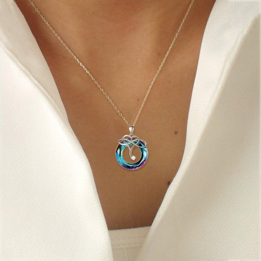 925 Sterling Silver Natural Crystal Pendant Necklace Carauana Store