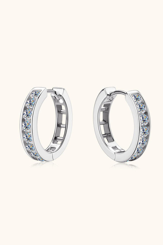 Moissanite 925 Sterling Silver Huggie Earrings Carauana Store