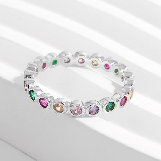 925 Sterling Silver Contrast Zircon Ring Carauana Store