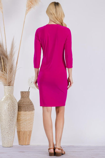 Celeste Full Size Round Neck Long Sleeve Slim Dress