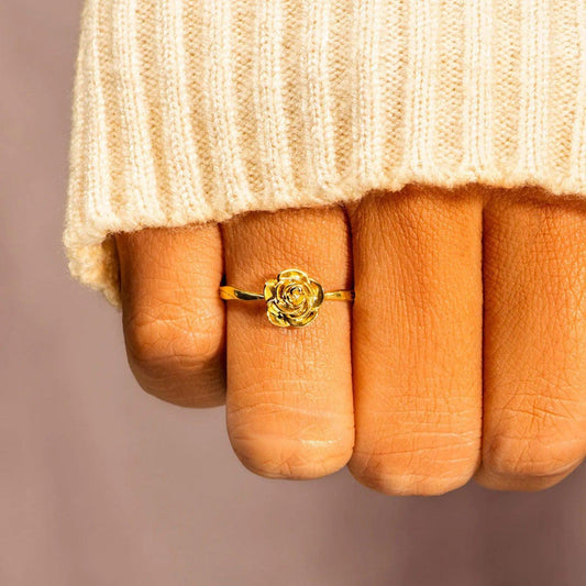 Rose Shape 18K Gold-Plated Ring Carauana Store