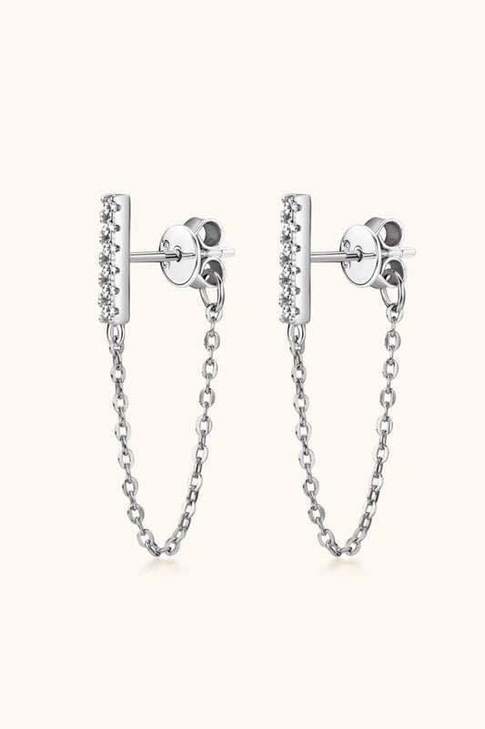 Moissanite 925 Sterling Silver Connected Earrings Carauana Store