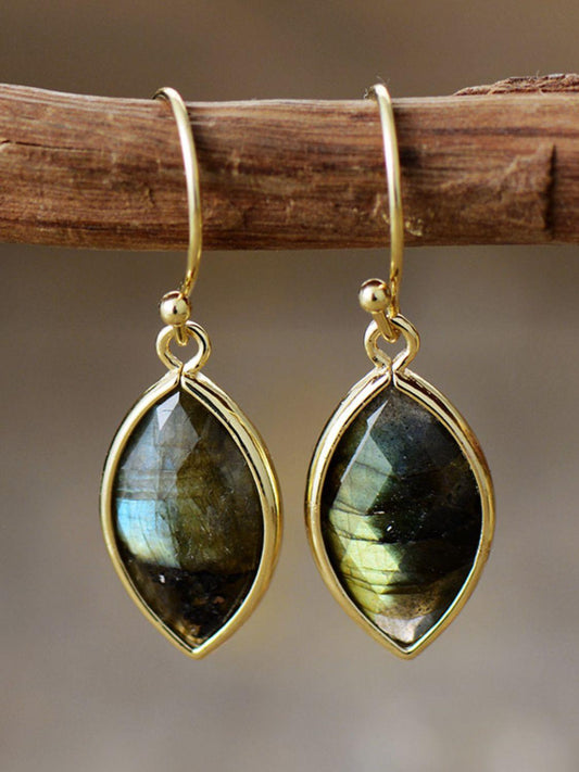 Geometrical Shape Natural Stone Dangle Earrings Carauana Store