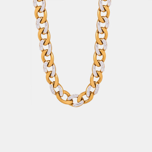 Zircon Titanium Steel Chunky Chain Necklace Carauana Store