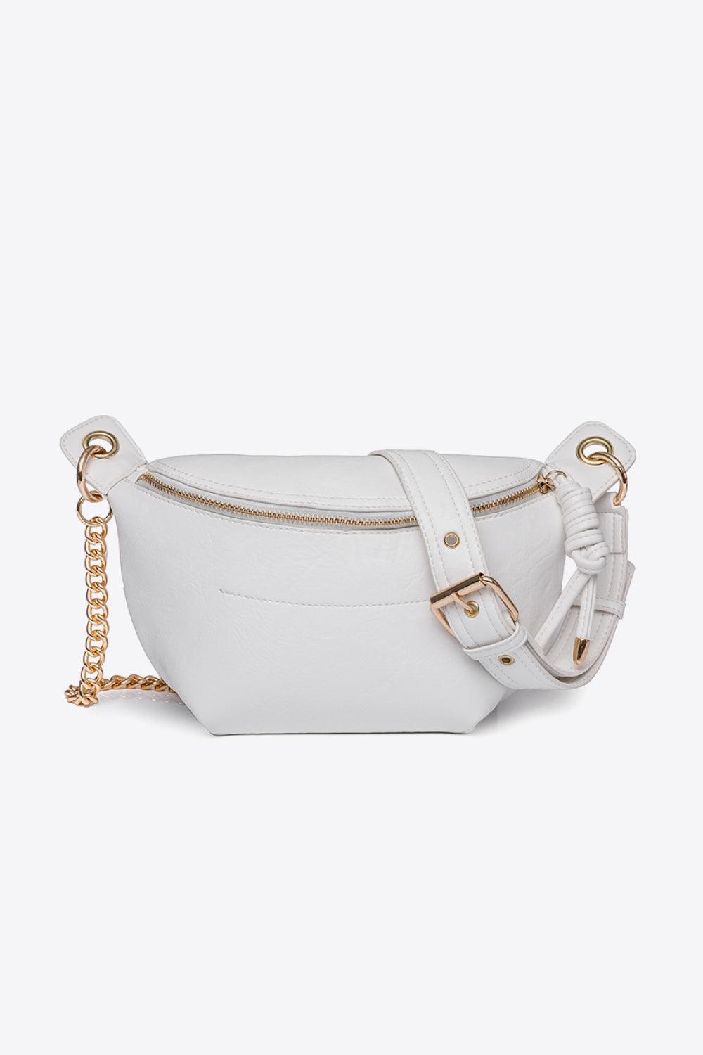 PU Leather Chain Strap Crossbody Bag CaRaUaNa Fashion