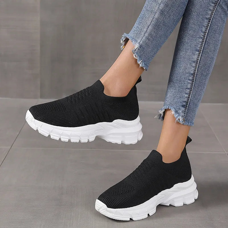 Breathable Mesh Round Toe Platform Athletic Carauana Store