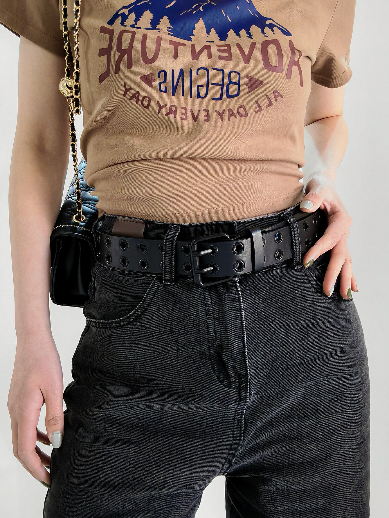 Grommet PU Leather Belt Carauana Store