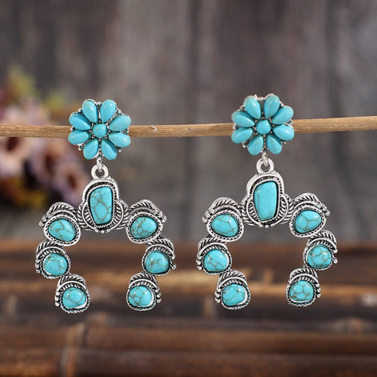 Artificial Turquoise Alloy Dangle Earrings Carauana Store