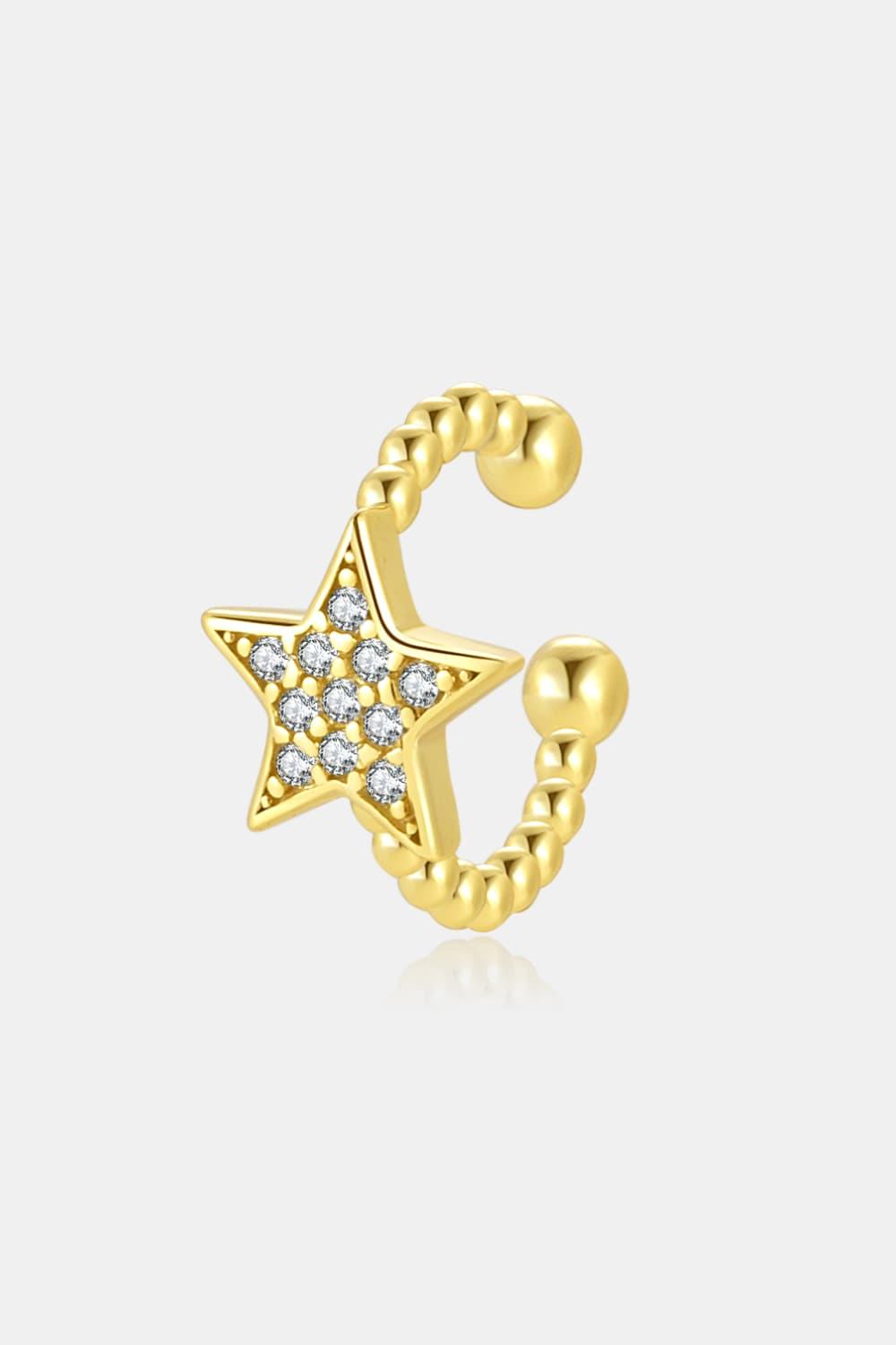 Inlaid Zircon Star Single Cuff Earring