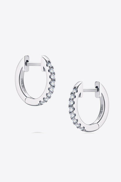 Moissanite 925 Sterling Silver Huggie Earrings