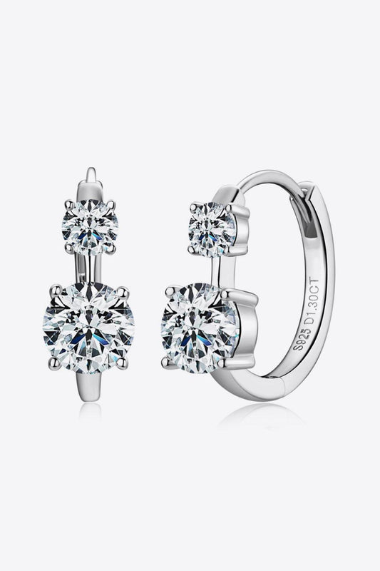 1.3 Carat Moissanite 925 Sterling Silver Earrings Carauana Store