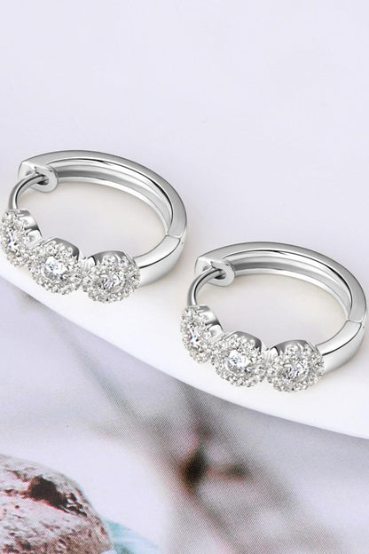 Moissanite 925 Sterling Silver Huggie Earrings