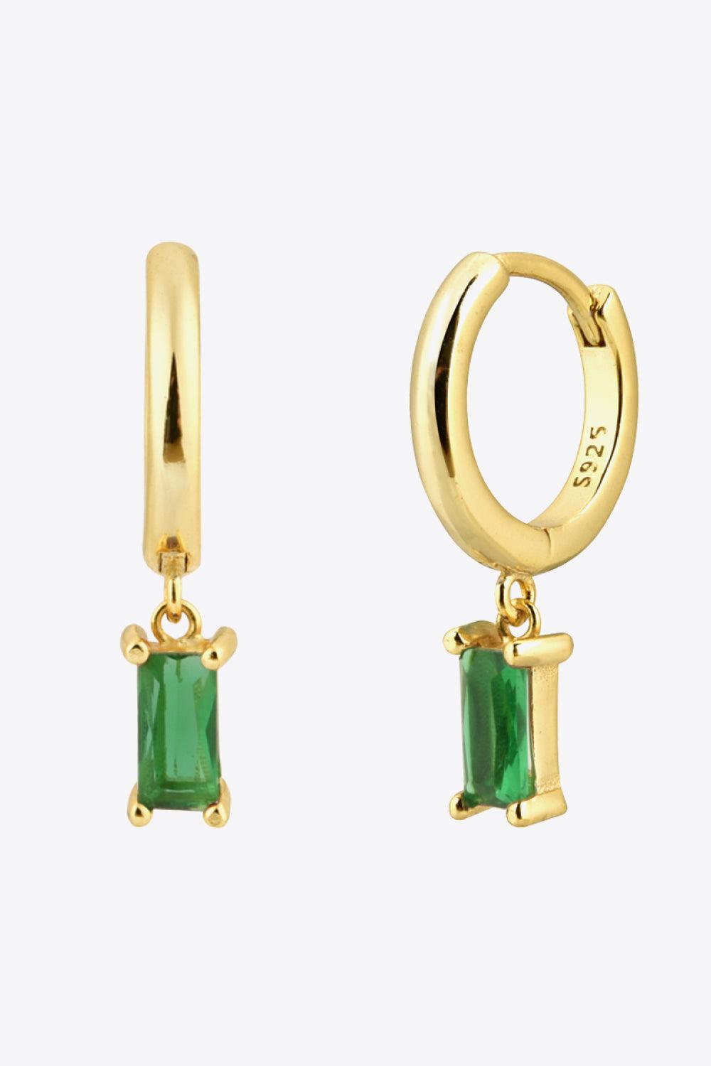 Zircon Huggie Drop Earrings