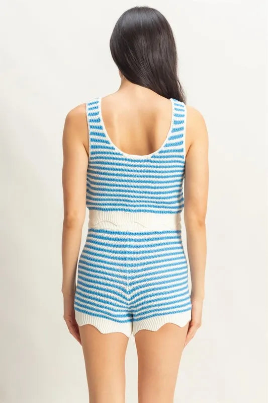 HYFVE Striped Cropped Tank and Shorts Set Carauana Store