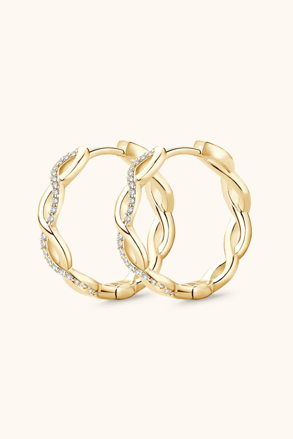 Moissanite Crisscross Hoop Earrings