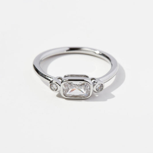 925 Sterling Silver Geometric Zircon Ring Carauana Store