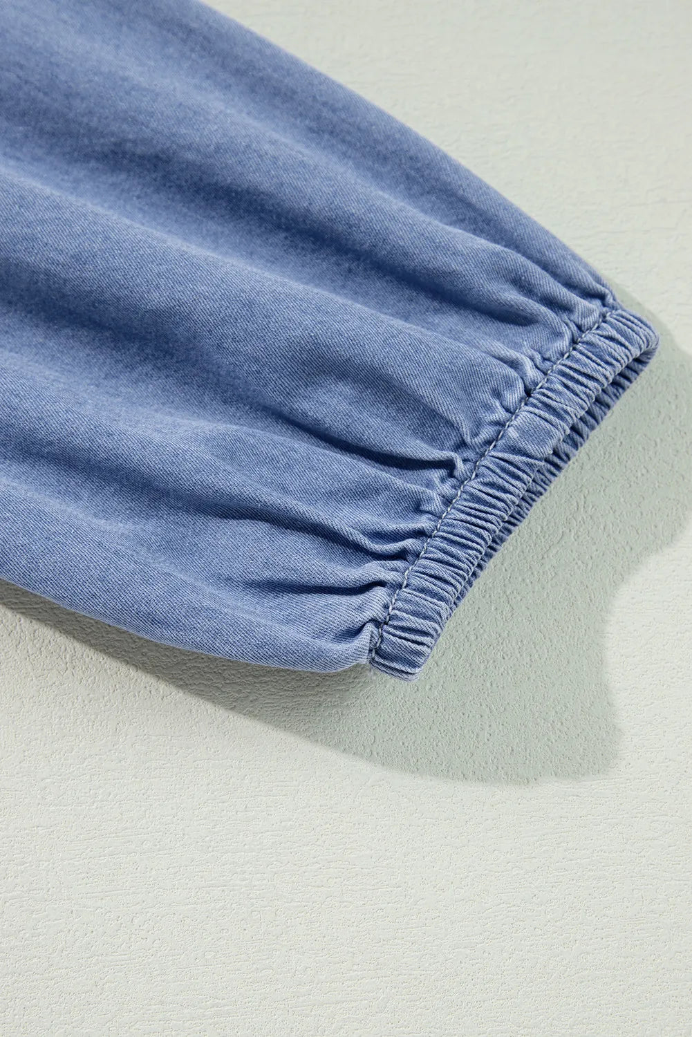 Tied Plunge Three-Quarter Sleeve Denim Dress Carauana Store