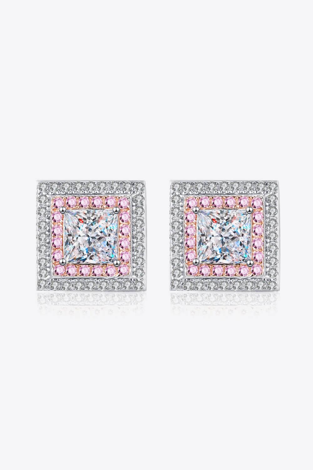 Moissanite Square Stud Earrings