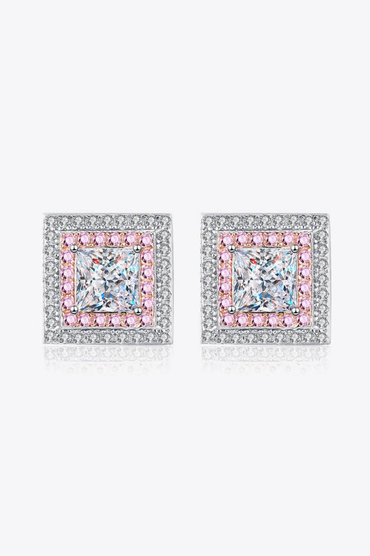 Moissanite Square Stud Earrings Carauana Store