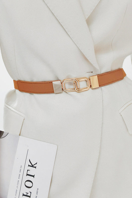 Geometric Double Buckle Elastic Belt Carauana Store