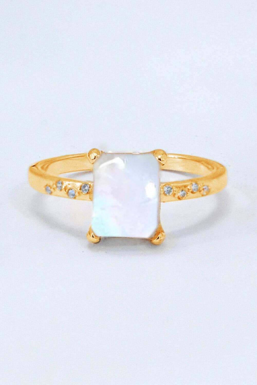 Square Moonstone Ring