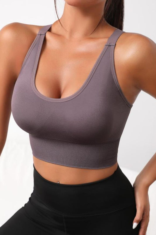 Scoop Neck Long Active Bra Carauana Store