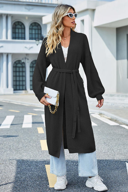 Tie Waist Longline Cardigan