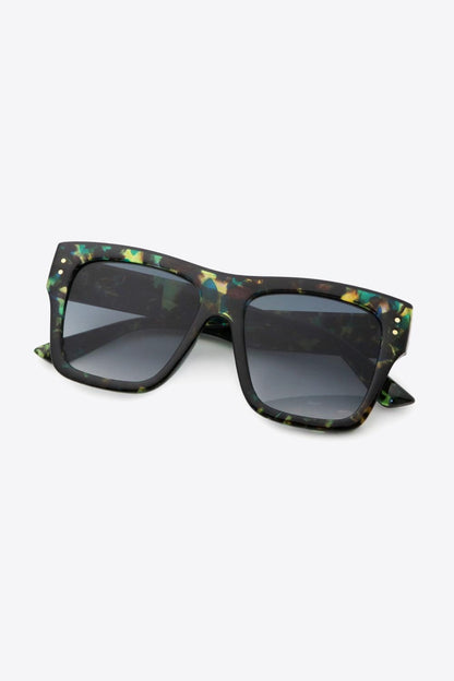 UV400 Patterned Polycarbonate Square Sunglasses