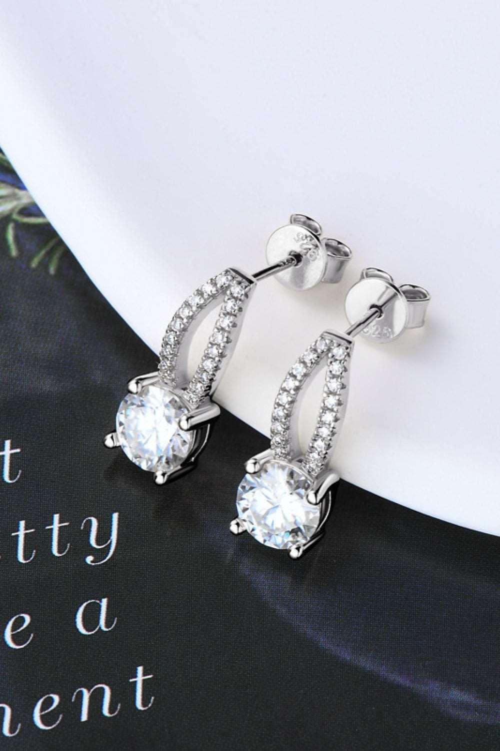 1 Carat Moissanite 925 Sterling Silver Earrings