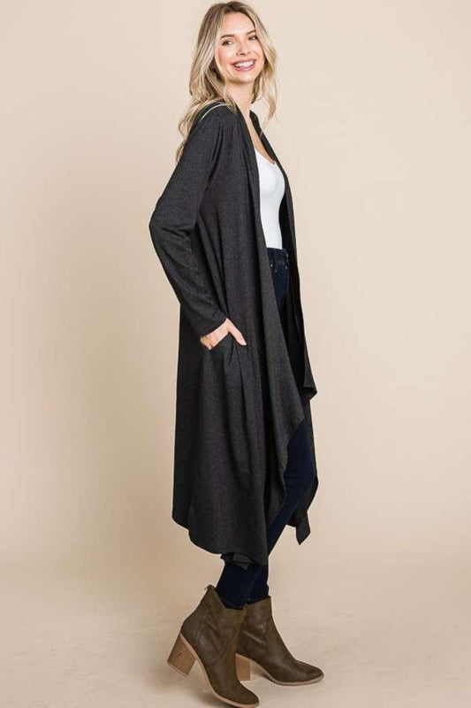 Culture Code Open Front Longline Cover Up with Pockets Carauana Store