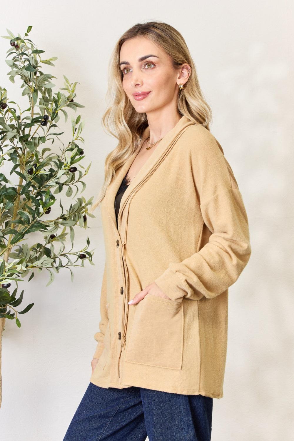 Heimish Full Size Button Up Long Sleeve Cardigan