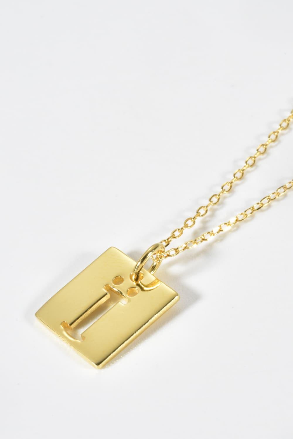 Cutout Rectangle Pendant Necklace