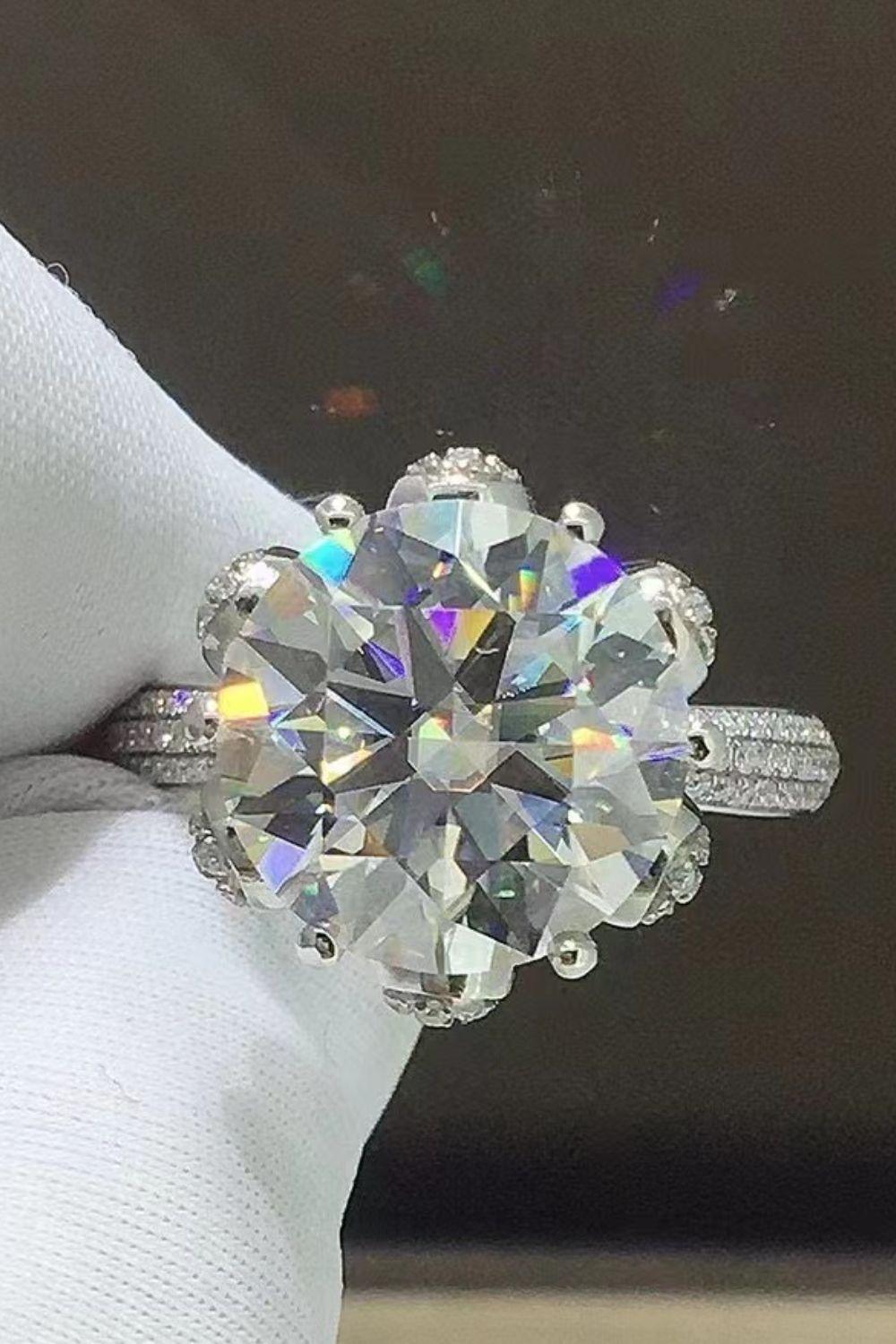 5 Carat Moissanite Side Stone Ring