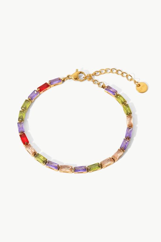 18K Gold Plated Multicolored Cubic Zirconia Bracelet Carauana Store