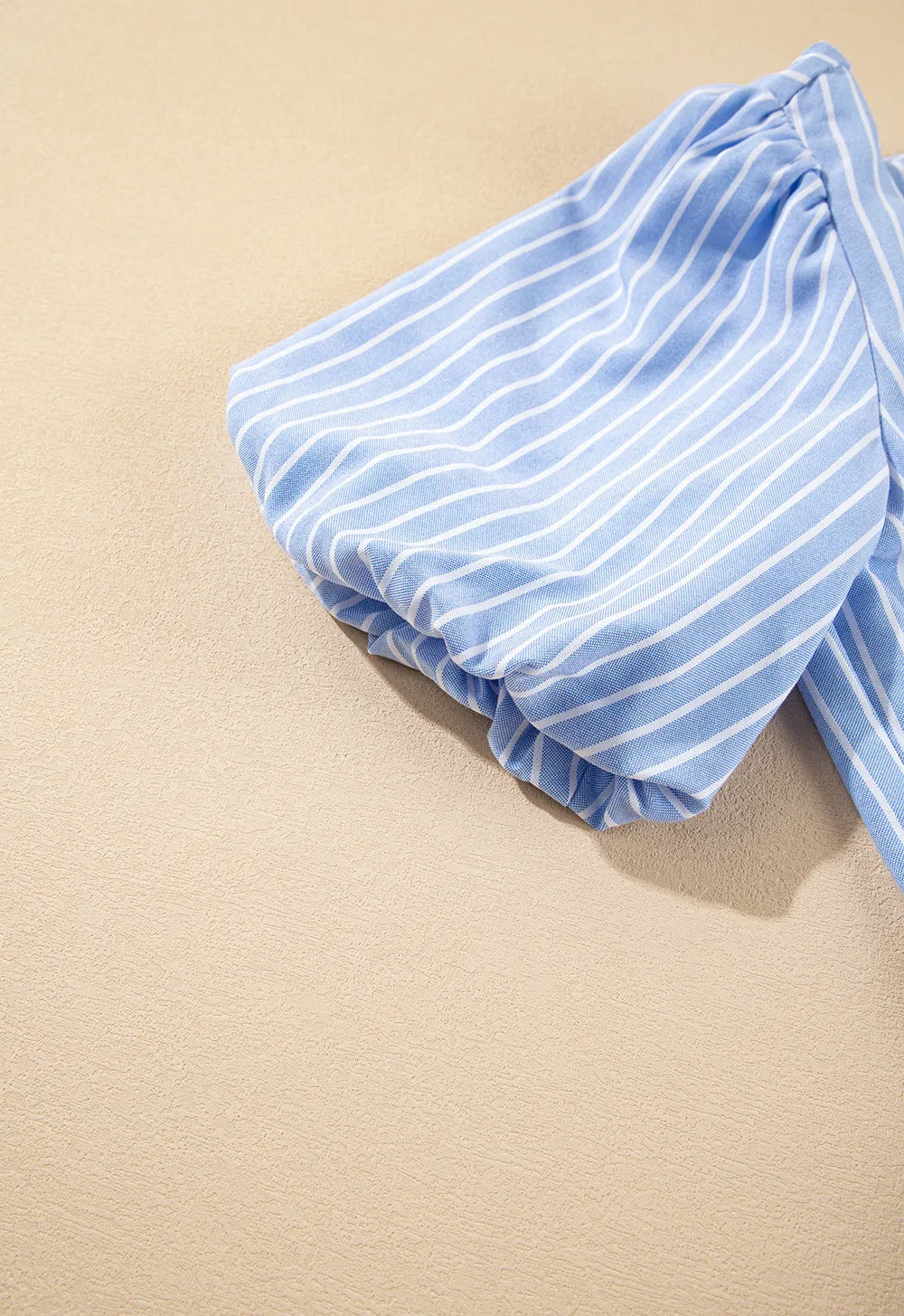 Striped Bowknot Detail Puff Sleeve Top and Shorts Set Carauana Store