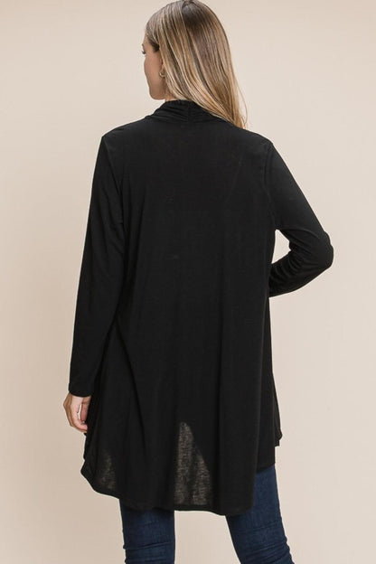 BOMBOM Open Front Long Sleeve Cardigan