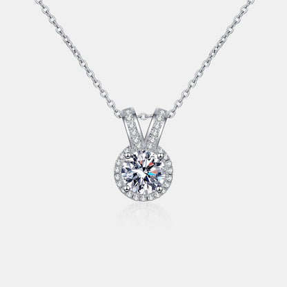 1 Carat Moissanite Rabbit Ears Shape Pendant Necklace