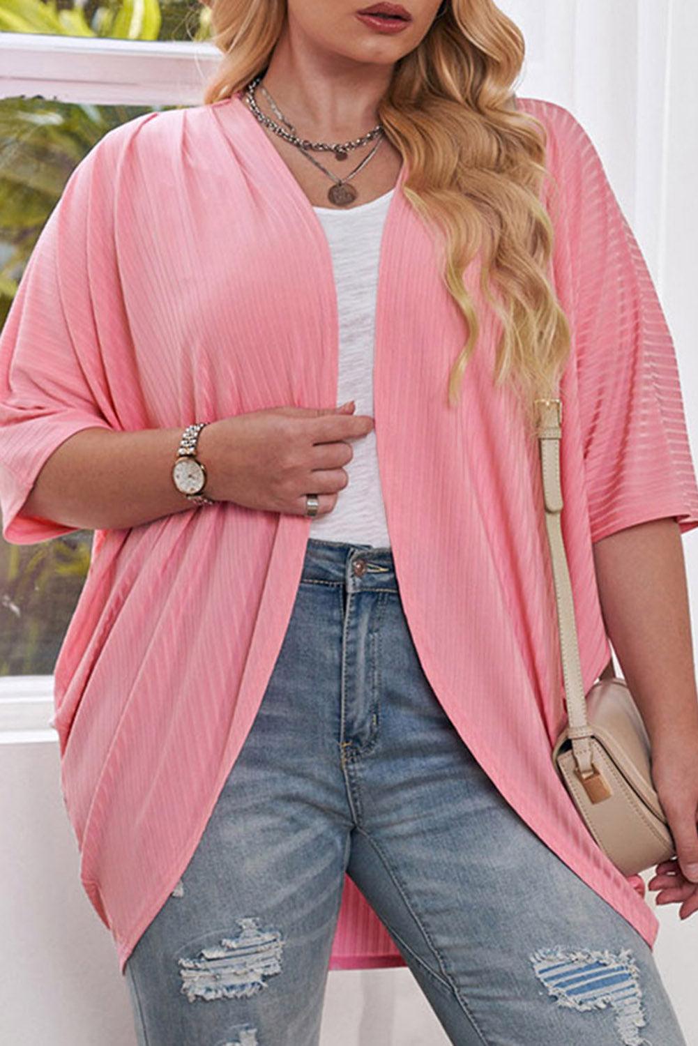 Plus Size Ribbed Cocoon Cover Up CaRaUaNa Fashion