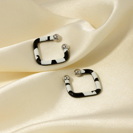 Stainless Steel Oil Drip Cuff Earrings Carauana Store