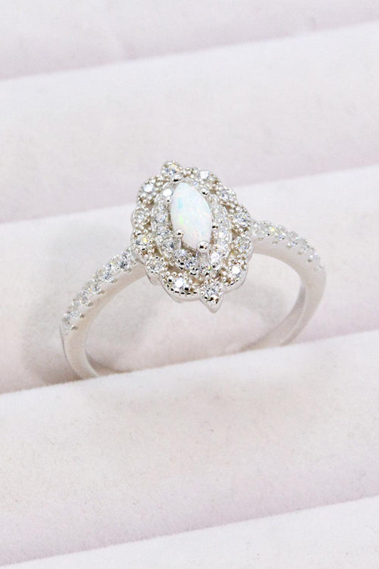 Modern Love Story Opal and Zircon Ring Carauana Store
