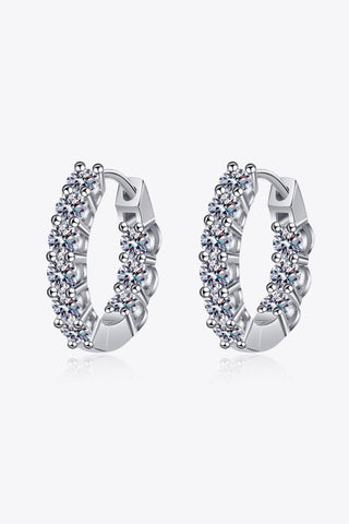 1.8 Carat Moissanite Hoop Earrings