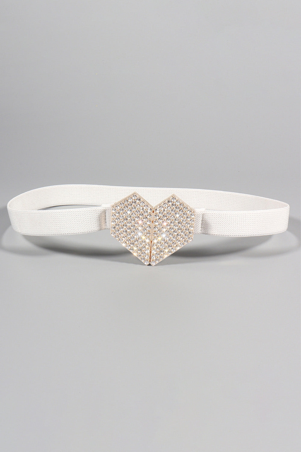 Rhinestone Heart Buckle Elastic Belt Carauana Store