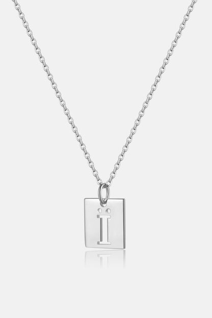 Cutout Rectangle Pendant Necklace