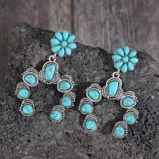 Artificial Turquoise Alloy Dangle Earrings Carauana Store