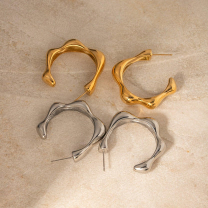 Stainless Steel C-Hoop Earrings