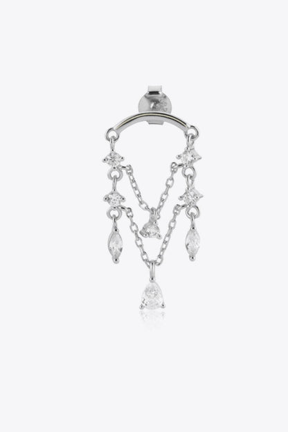 Zircon 925 Sterling Silver Single Chandelier Earring