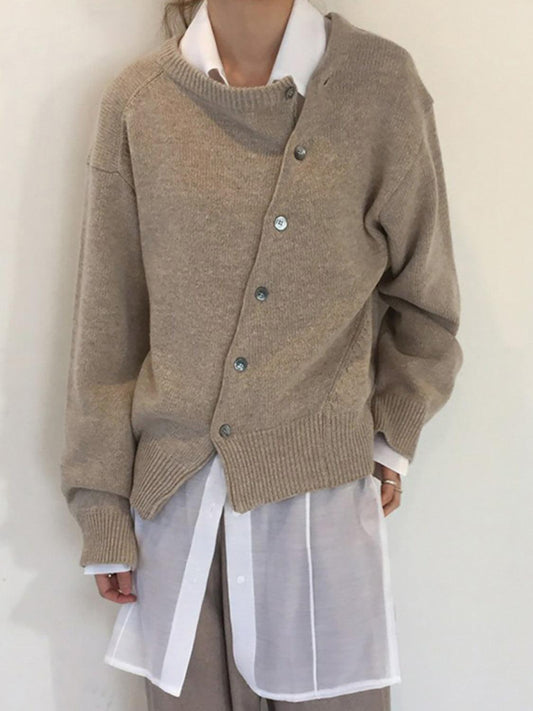 Dropped Shoulder Buttoned Cardigan Carauana Store