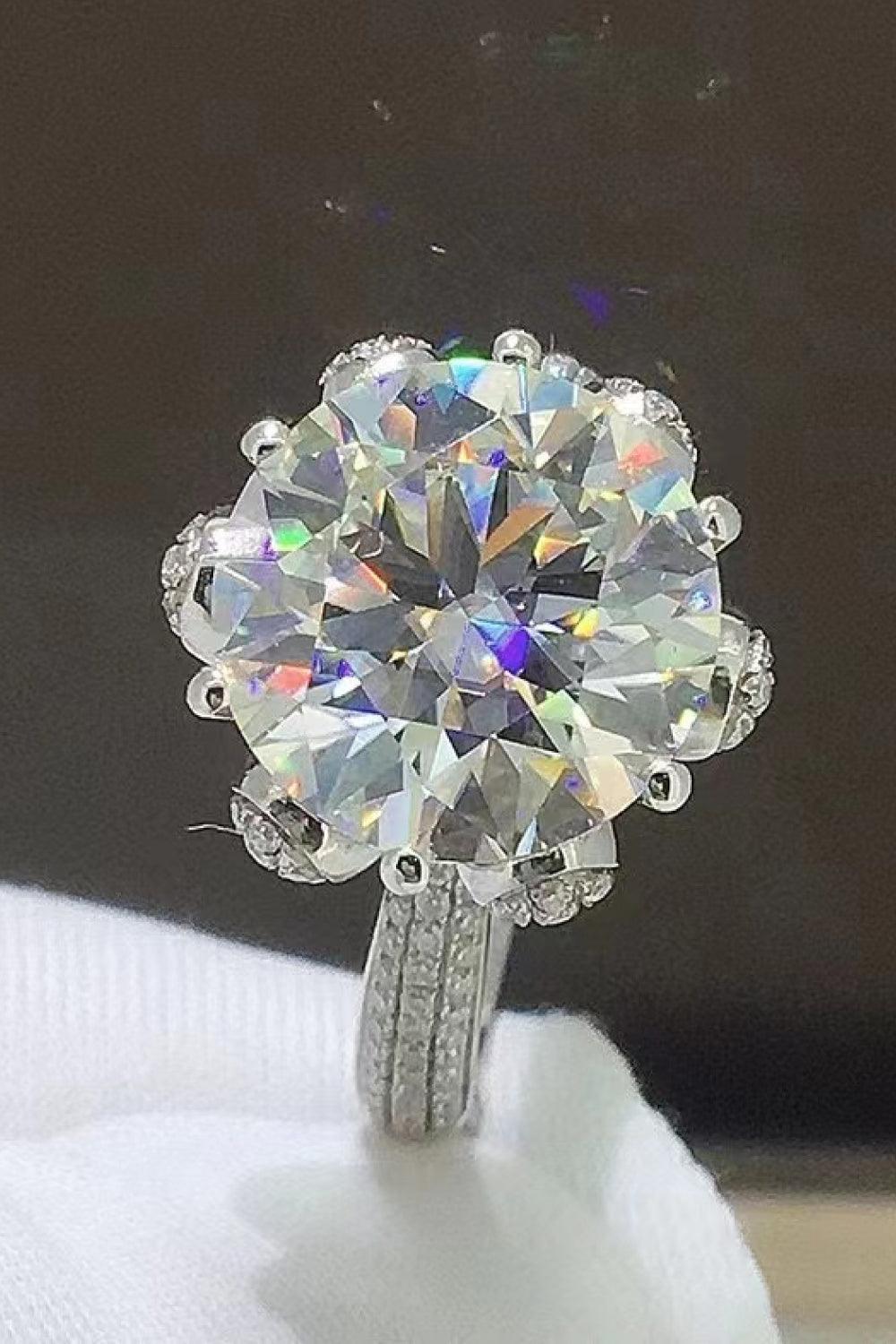 5 Carat Moissanite Side Stone Ring