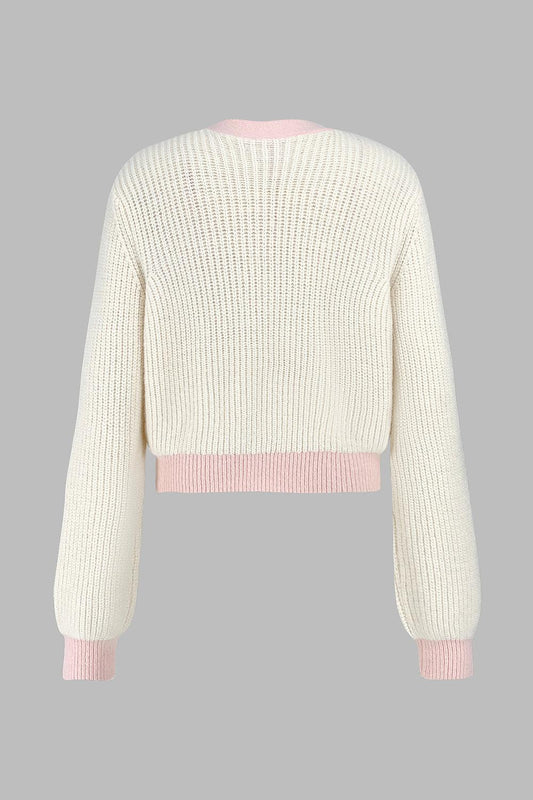 Contrast Trim Button Up Dropped Shoulder Cardigan Carauana Store